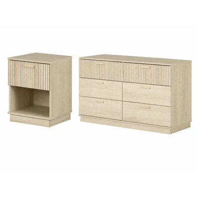 Noah Bleached Oak Dresser Nighstand