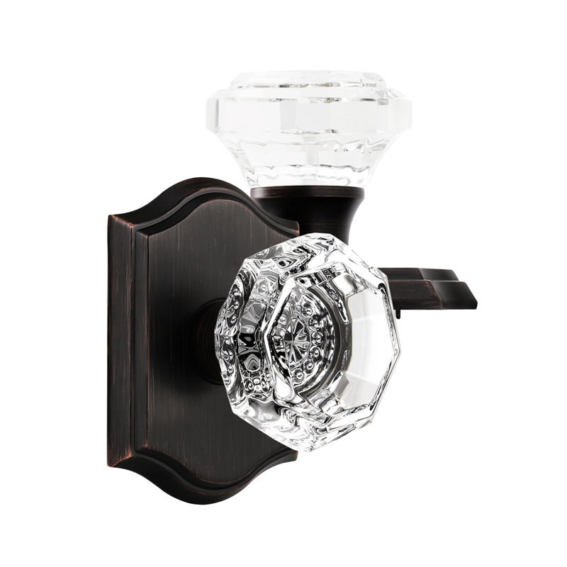 Crystal Door Knobs, Oil Rubbed Bronze, Passage (Hall & Closet)
