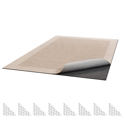 Rug Pad 8 x 10 ft, Keeps Carpets in Place, Non-slip Carpet Area Pad, Rug Mat Padding with Dual Surface Felt Cushion & Rubber Gripper, Hardwood Floor Protection for All Floors, Finishes