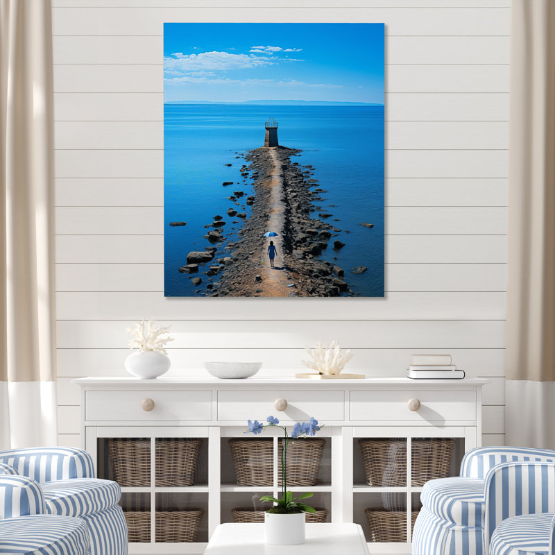 «Coastal Seaside Stroll I» sur toile, H 40 po x l 30 po x P 1,5 po, Toile tendue