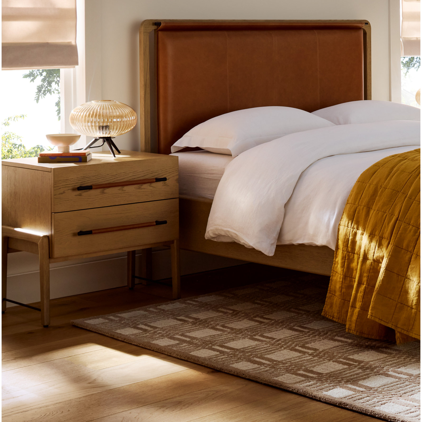 Karsten 2 - Drawer Nightstand in Brown, Amber Oak