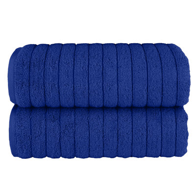 Elegant Comfort 100% Turkish Cotton Corduroy Ribbed Luxury Soft 2 Pack Bath Towels 27 X 54 Inch -  Plush, Absorbent, Quick Dry, Hotel Spa Quality Towels For Bathroom Essentials