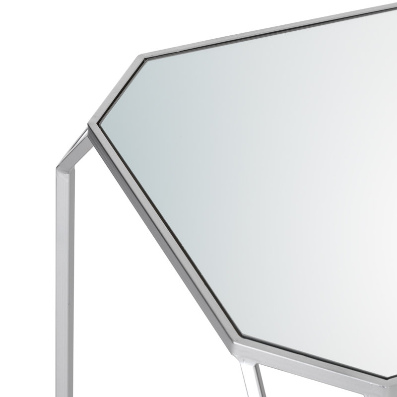 Huguley Glass Top Nesting Tables, Silver