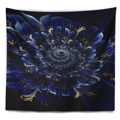 Tapisserie bleue de fleur de fractale Floral