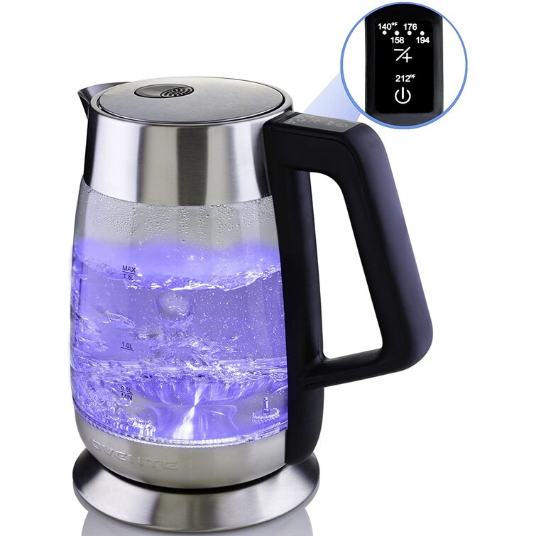 1.8L Electric Tea Kettle Hot Water Boiler Pot With Filter & Digital Heating  Base