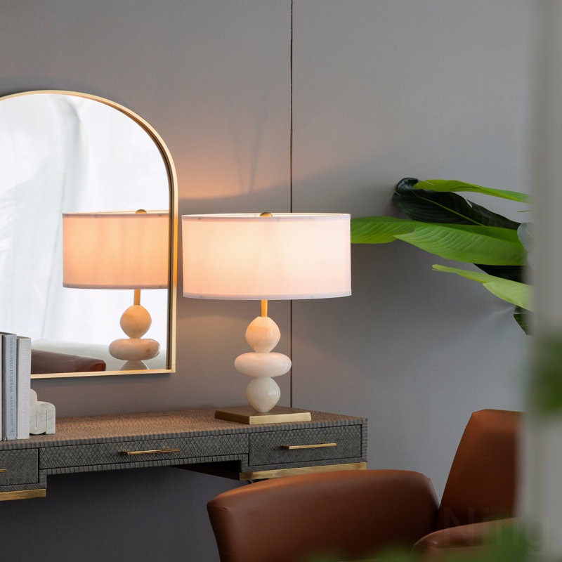 Table Lamp, With Drum Shade