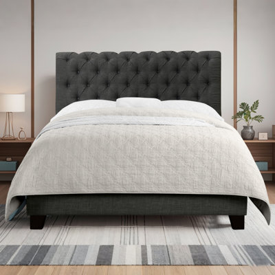 Structure de lit rembourrée - Tête de lit luxueuse, plateforme élégante, idéale pour transformer votre chambre à coucher en un havre de confort