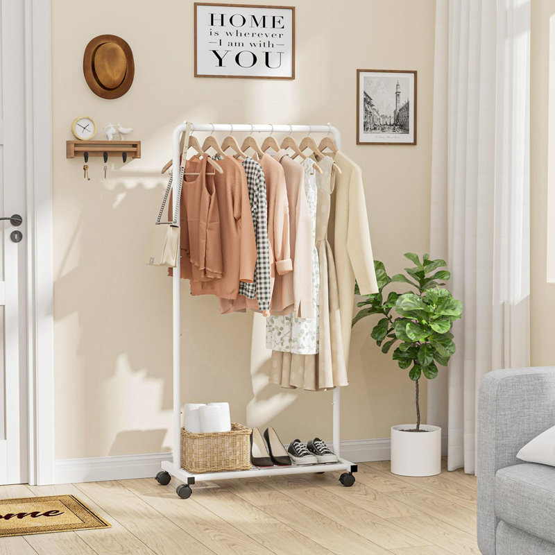 28 " Iron Clothing Rack, Blanc