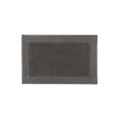 24X44" Reversible 100% Cotton 3000 Gsm Charcoal Bath Rug, - , Non Slip, Medium Pile 0.5", Improve Bathroom Functionality Aesthetics