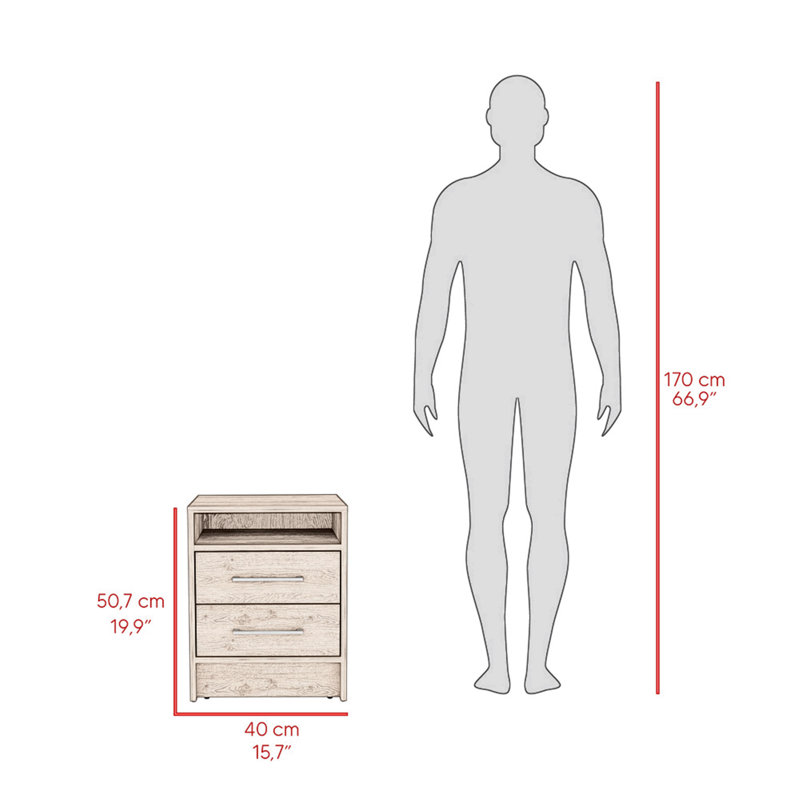 Table de chevet polyvalente Cartiz avec plusieurs options de rangement pour votre chambre à coucher