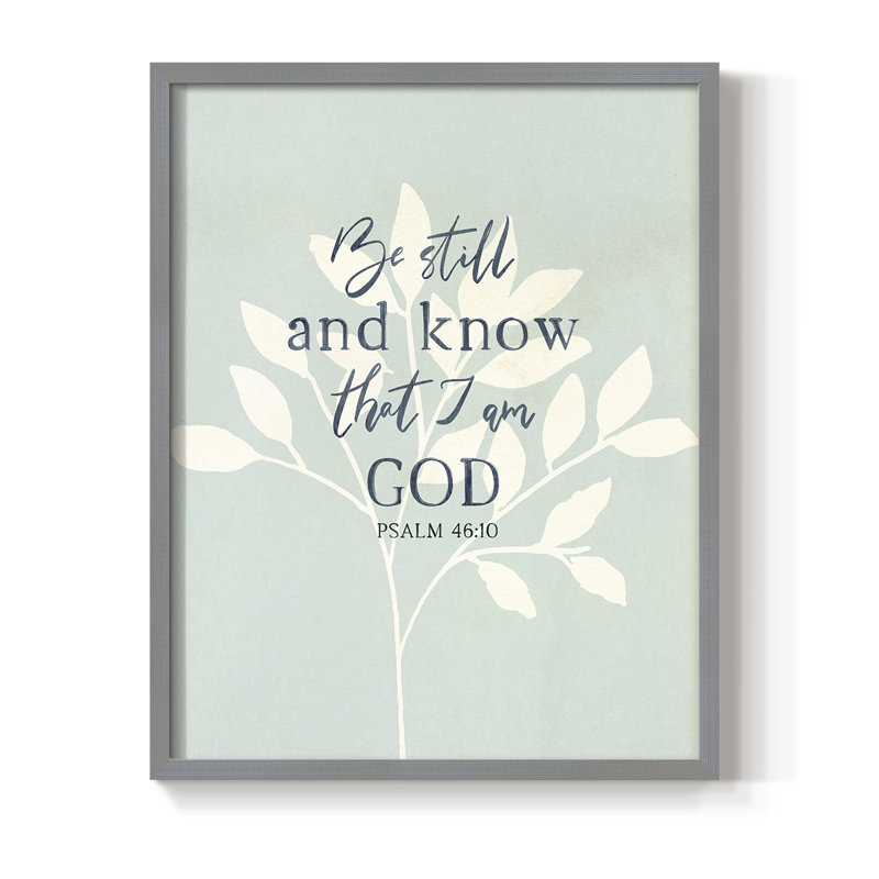 Be Still Framed Print - Solid Wood, 21" H x 17" W, Gray