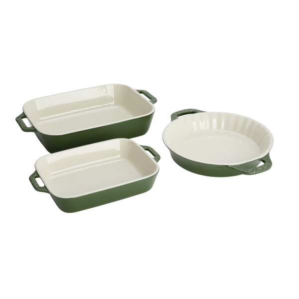 STAUB Ceramic 3 Pc. Set (Pie & 2Pc Rect Dish)