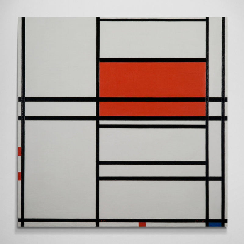 Composition No. 4 With Red And Blue by Piet Mondrian - Wrapped Canvas Art Prints, 61 cm H x 61 cm W
