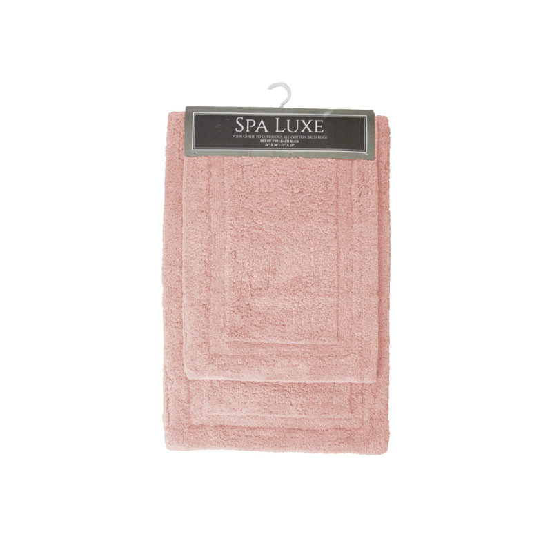 Redner Cotton Bath Rug, Rose Smoke