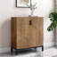 Armoire à chaussures à cinq niveaux, portes géométriques, pieds dorés, tablettes de rangement réglables pour le vestibule