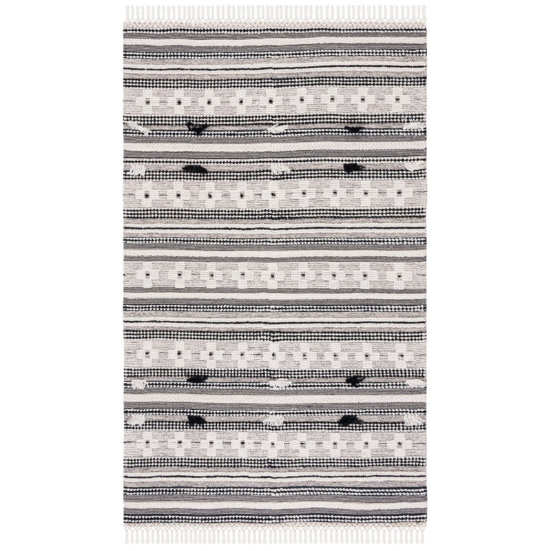 Tapis noir / ivoire Judsonia 282, Tapis de couloir 2 pi 3 po x 8 pi