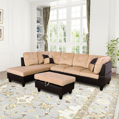3-piece Lint Sectional Sofa