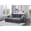Canapé modulaire convertible en velours gris
