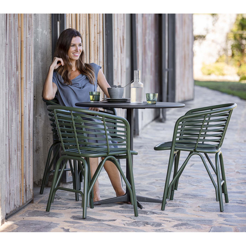 Drop Outdoor Round Coffee Table, Lava Gray, Lava Gray, 31.5" W x 31.5" L x 29.6" H