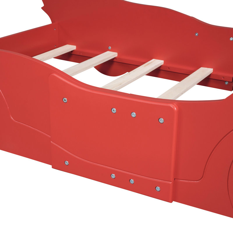 Lit plateforme avec roulettes Race, Rouge