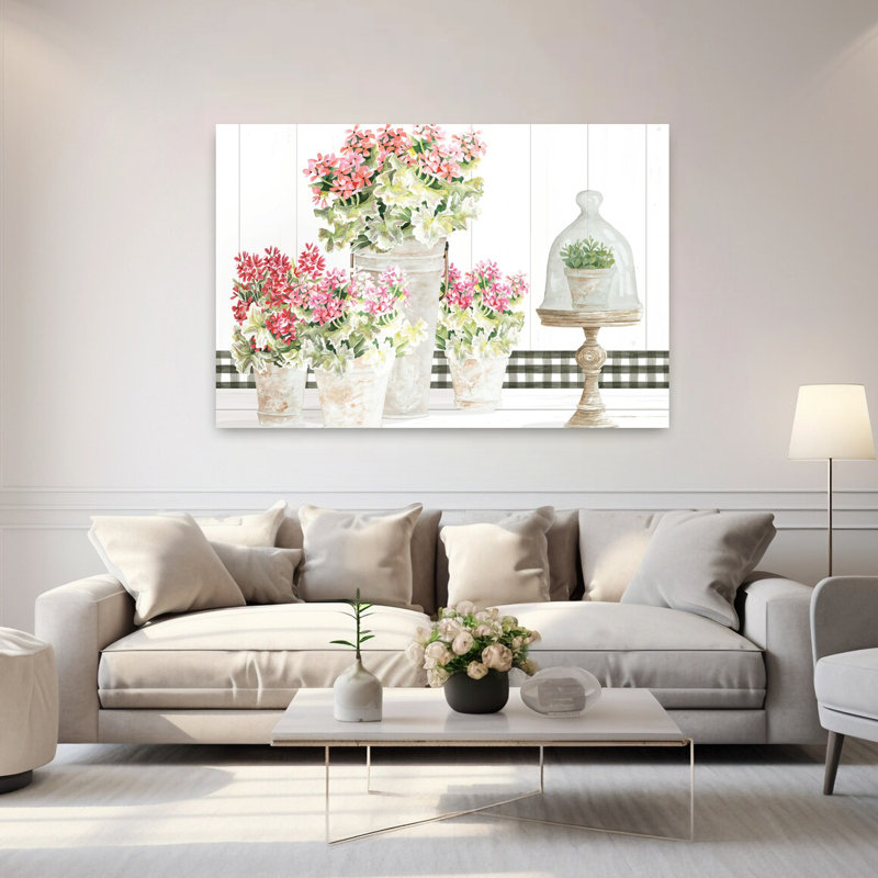Nuances de rose et art printanier rouge, H 40 po x l 60 po