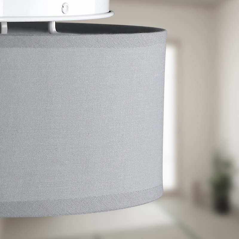 1-Light Flush Mount, 12.5cm H x 30cm W x 30cm D, Grey