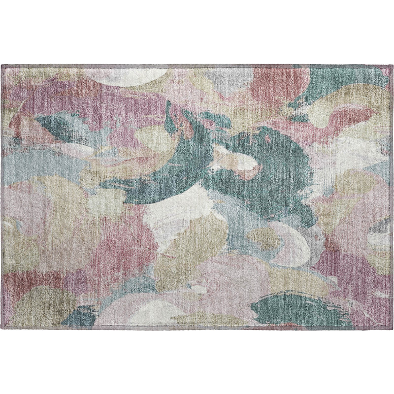 Premium Machine Washable Mouton Abstract Rug, Rectangle 1'8" x 2'6"