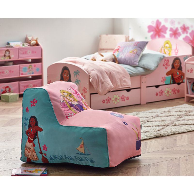 Disney Princess L Shaped Pink/Blue Beanbag