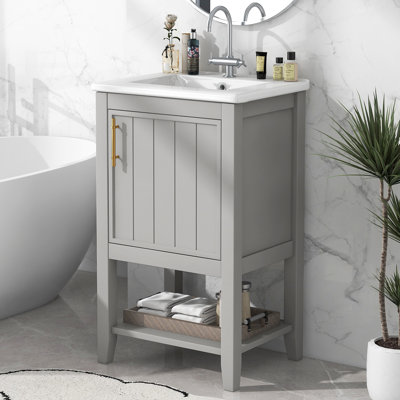 Ensemble de meuble-lavabo simple avec plateau Ledia