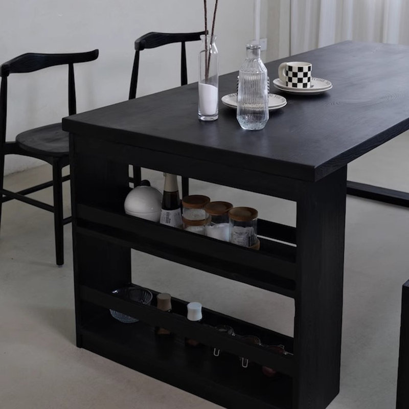 Table de rangement moderne en bois de frêne avec compartiments, H 29,52 po x L 78,74 po x l 31,49 po