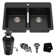 KRAUS 33 Inch Dual Mount Double Bowl Kitchen Sink with WasteGuard™ Garbage Disposal