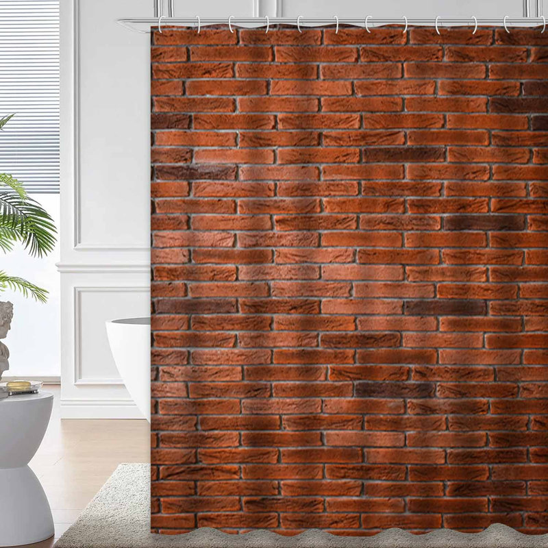 Mur de briques de style rustique abstrait avec blocs noirs et bruns foncés avec 12 crochets, L 72 po x l 78 po