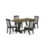 Cet ensemble de salle à manger 5 pièces comprend une table de salle à manger rectangulaire avec pieds en V et 4 chaises Parson revêtues de lin Shitake-1079895742-1079895733