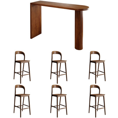 Table de bar et chaises de loisirs en bois massif