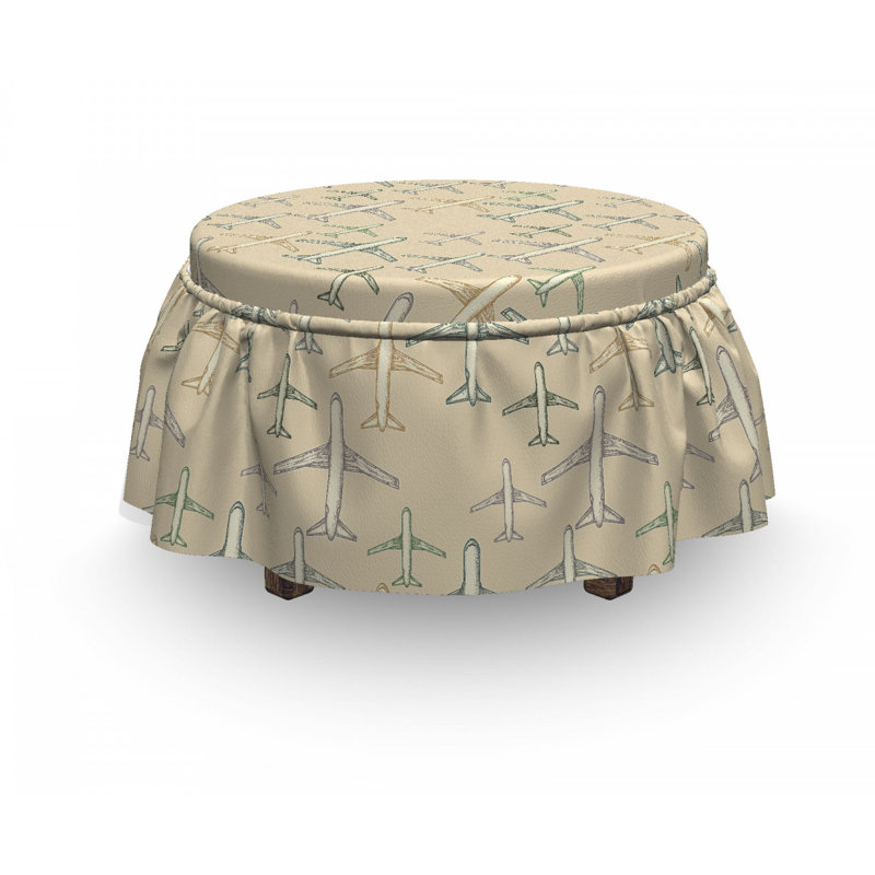 Ensemble de housse pour repose-pieds coussin de boîte 2 pièces