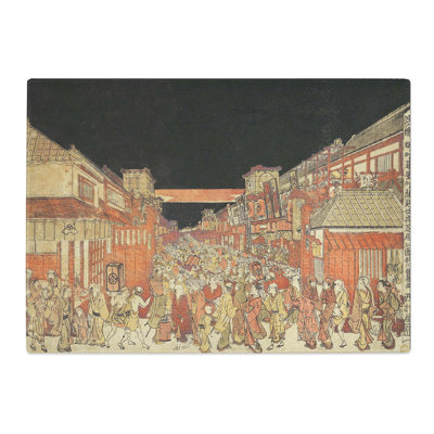 Tempered Glass Festival by Utagawa Toyoharu Chopping Board