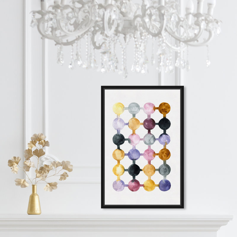 Impression abstraite de lavande matinale-impression d’art graphique, H 15 po x l 10 po x P 1,5 po, Cadre noir