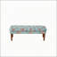 Banc capitonné de style européen avec pieds tournés en bois, repose-pieds rembourré américain pour chambre à coucher et espace de vie principal