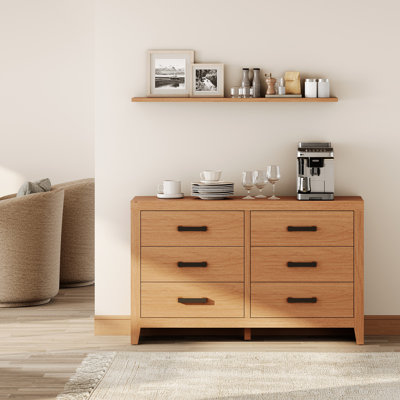 Rustic Brown 6 Drawers Double Dresser