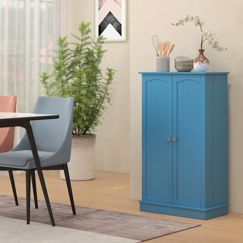 Versatile Kitchen Pantry Storage Cabinet For Organized And Stylish Home Storage, Red