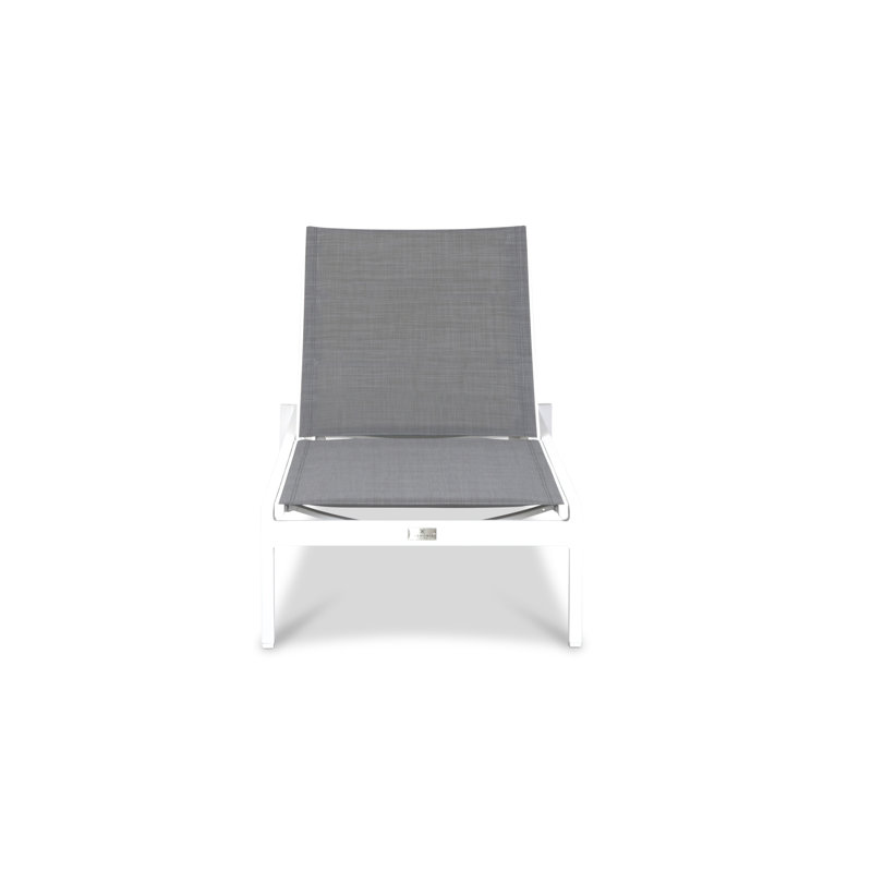 Lift 3 Piece Chaise Lounge Set - Black/Black, White Frame/Gray Cushion