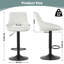 Swivel Upholstered Faux Leather Adjustable Height Bar Stool-451780295