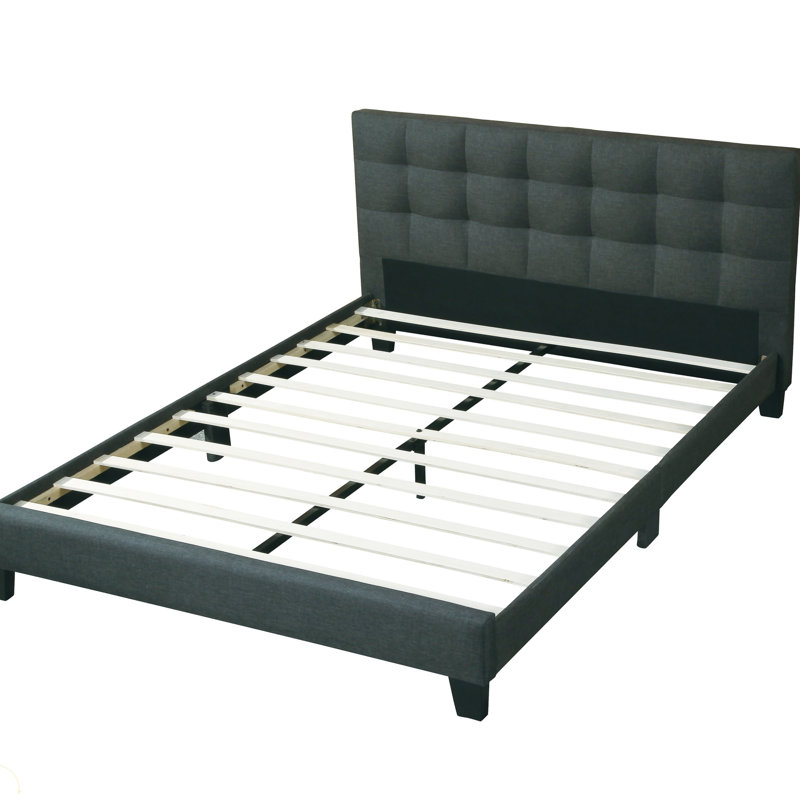 Lit de chambre à coucher moderne 1pc, Gris anthracite, Grand lit