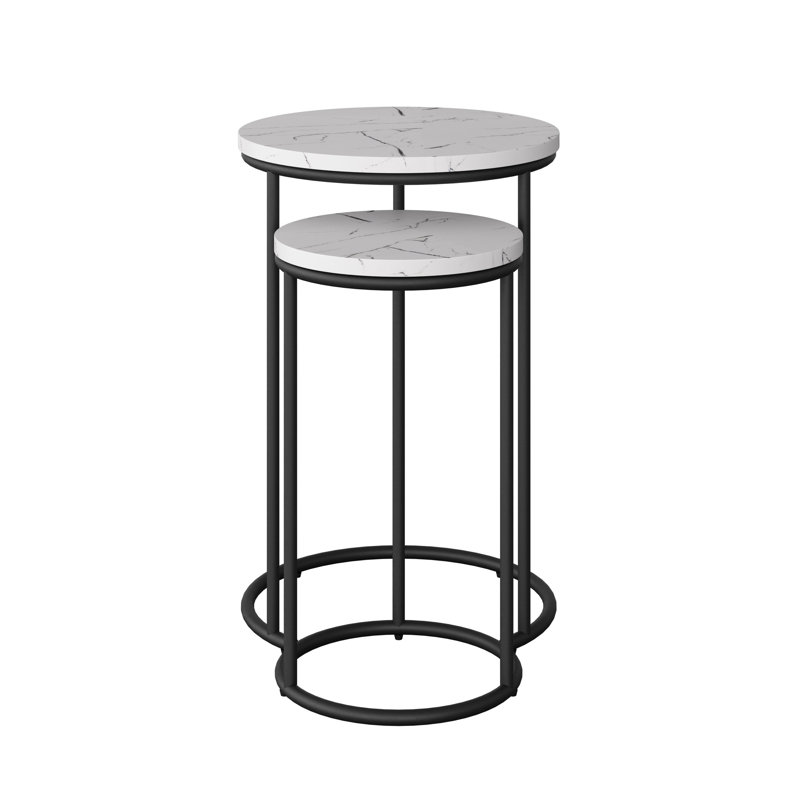 Allenhurst Nesting Tables Round End Tables, White