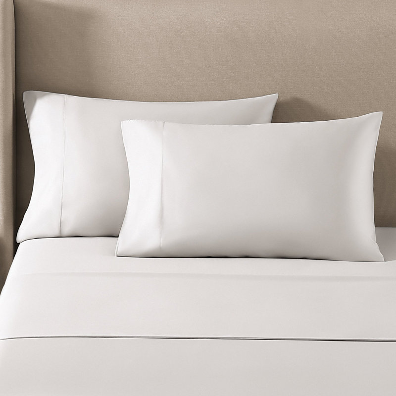 Silken Sateen TENCEL Pillowcase Set, King Pillowcase, White