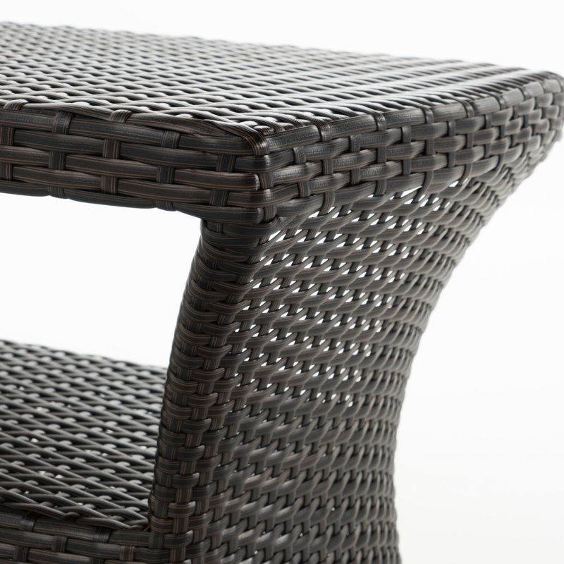 Table d'appoint d'extérieur Chaise Lounge, en fer, assez de tablettes, 22 po x 34 po 19,5 po, café et fer, porte-parapluie, finition