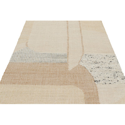 Rug & Kilim’S Abstract Flatweave With Cream And Beige Geometric Patterns