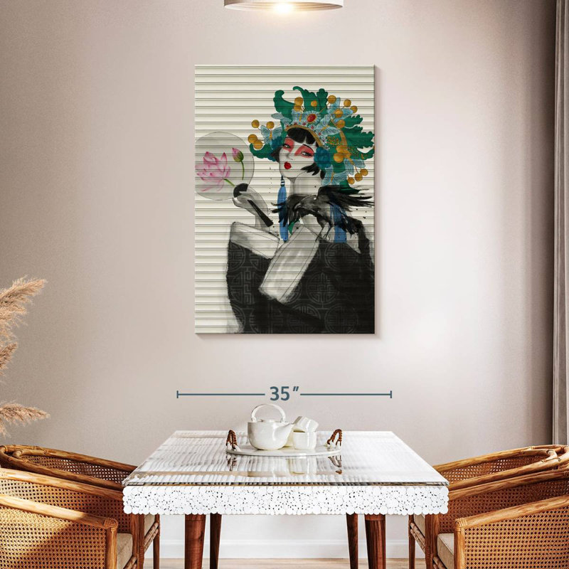 Portrait de femme japonaise Leisha, H 45 po x l 30 po