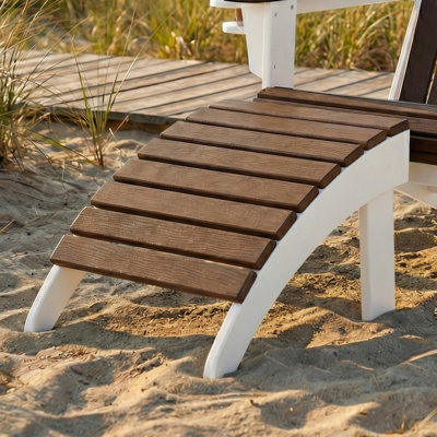 Adirondack Folding Ottoman, White