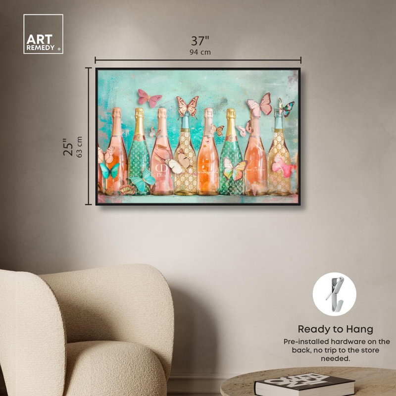 Art Remedy, toile d'art Barcart, H 25 po x l 37 po, Cadre flottant noir